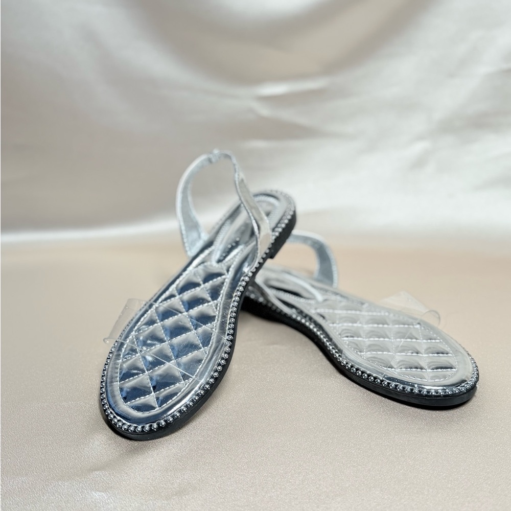 Sandalias Plateadas Fashion Nova Nuevas | Size 5.5